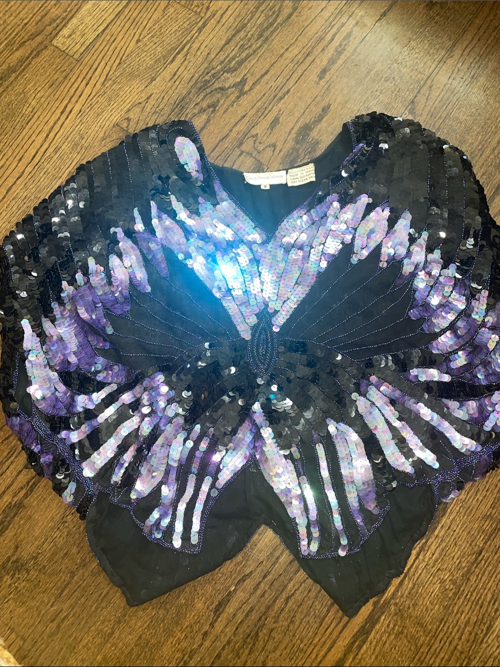 Vintage butterfly sequin top